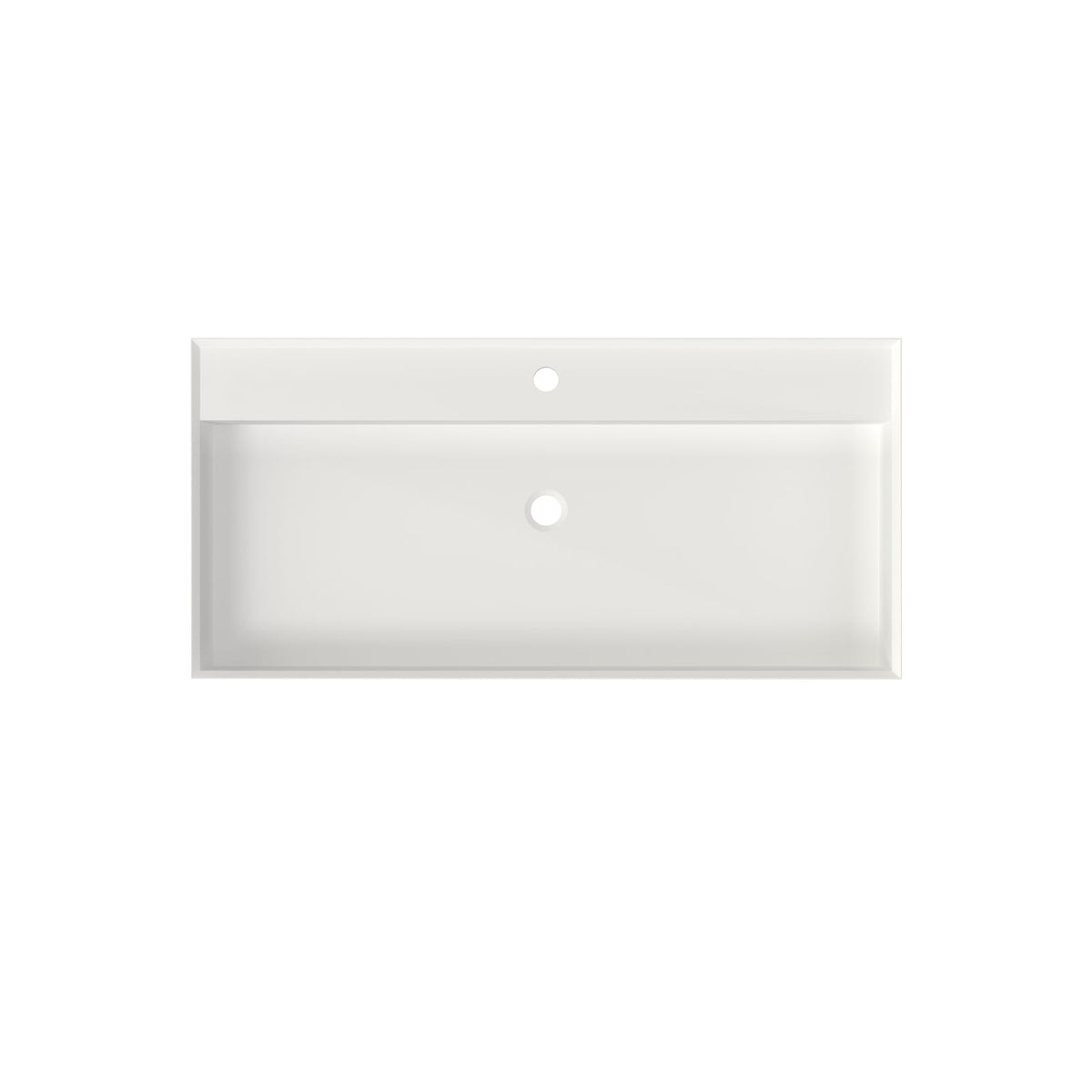 Matte White Solid Surface Bathroom Vanity for Modern Renovation