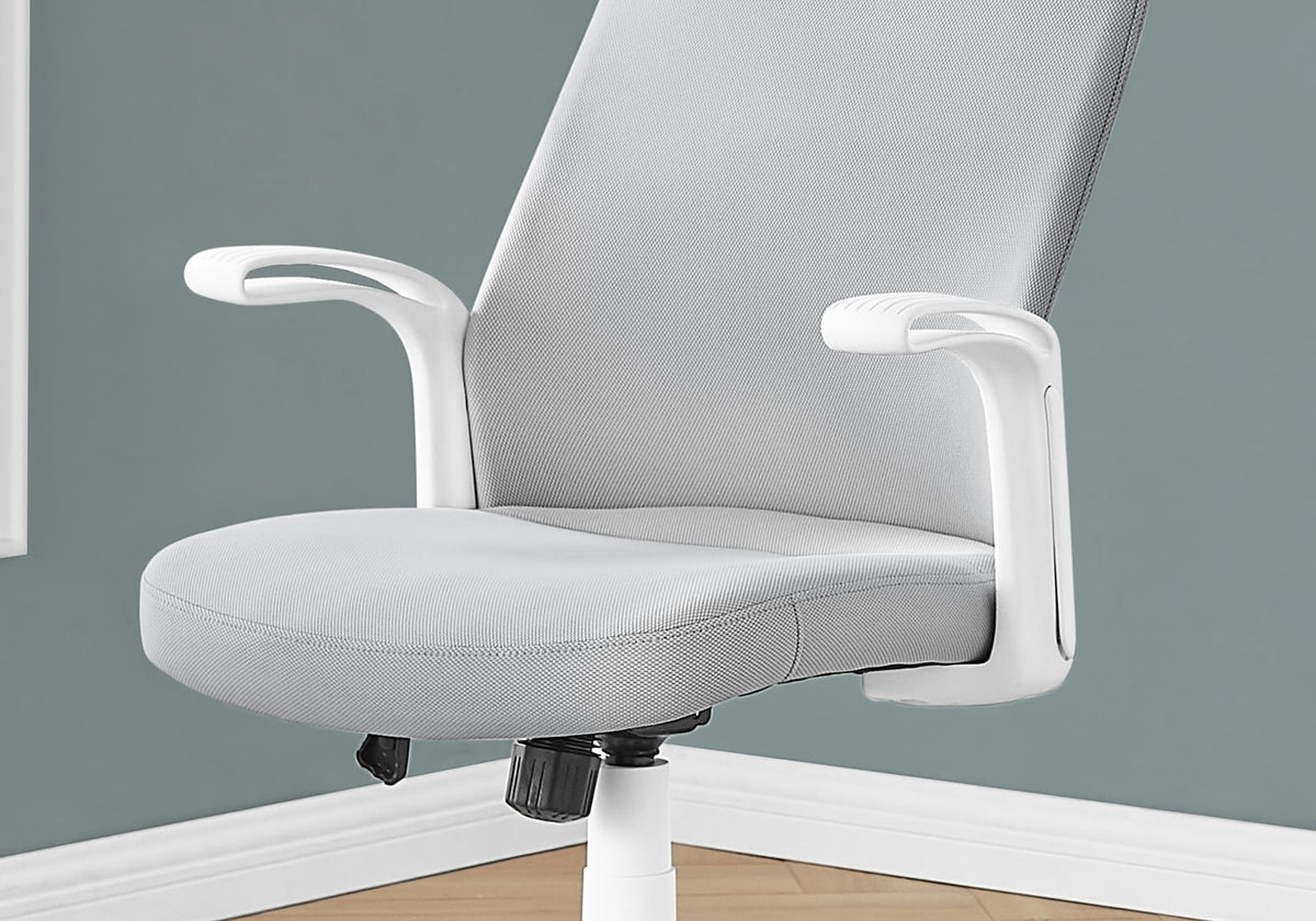 White Adjustable Office Chair - Ergonomic Swivel Desk Chair