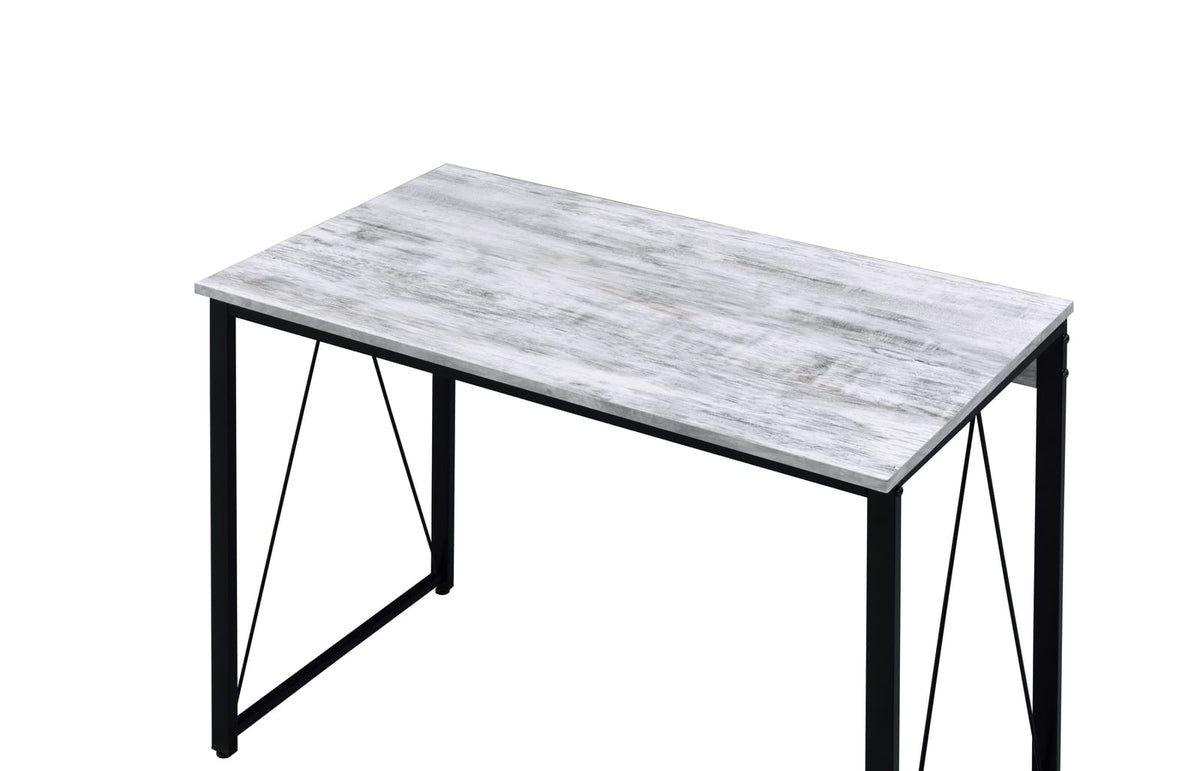 White Black Writing Desk - 35" Workstation Table