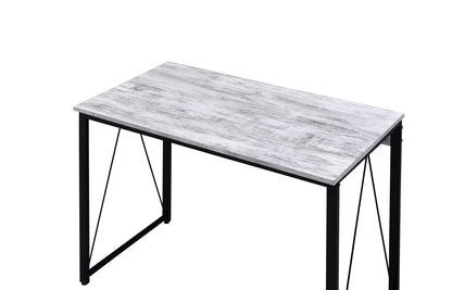 White Black Writing Desk - 35" Workstation Table