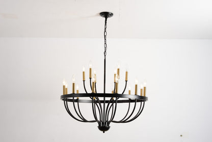 Modern Gold Black Metal Chandelier for Dining Room and Living Area
