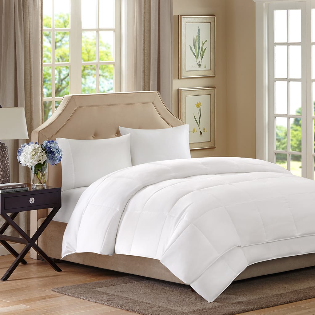 Twin White Polyester Comforter Set - 2 in 1 Design