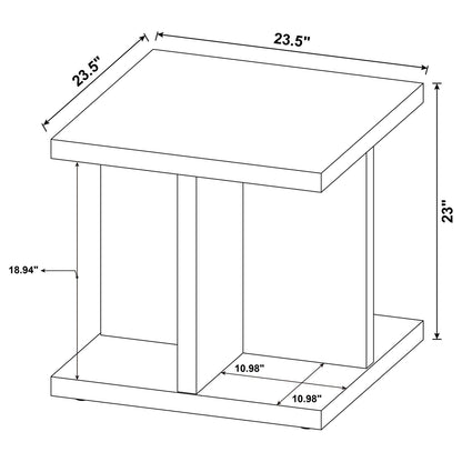 Metron Mango Square End Table - Open Storage Side Table