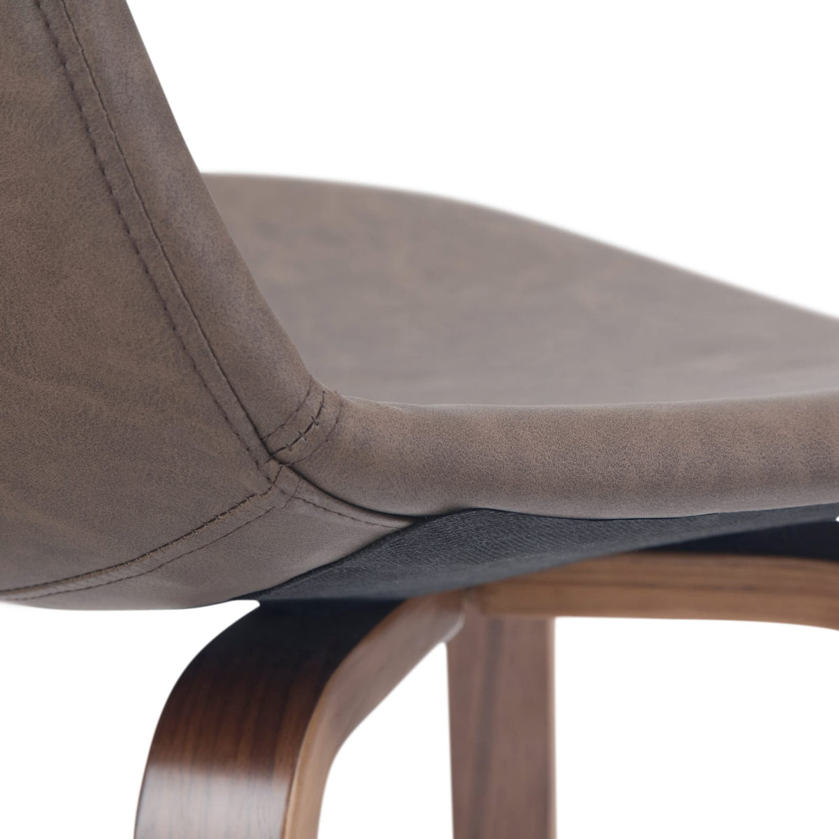 Mid Century Modern Bar Stool Set Dark Brown Wood Dining Room Seating