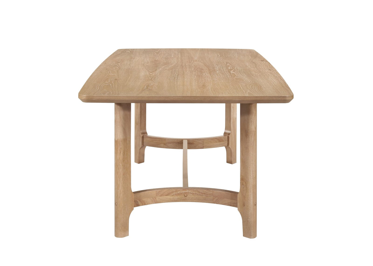 6-Person Rectangular Dining Table - Beige Wood