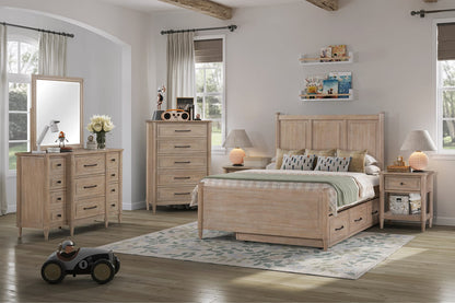 34" Sand Finish Solid Wood Dresser - Bedroom Storage