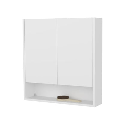 White Bathroom Storage Cabinet with 2 Doors & Shelves