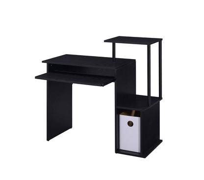 Black Computer Desk with Storage Shelves - 37" L for Home Office