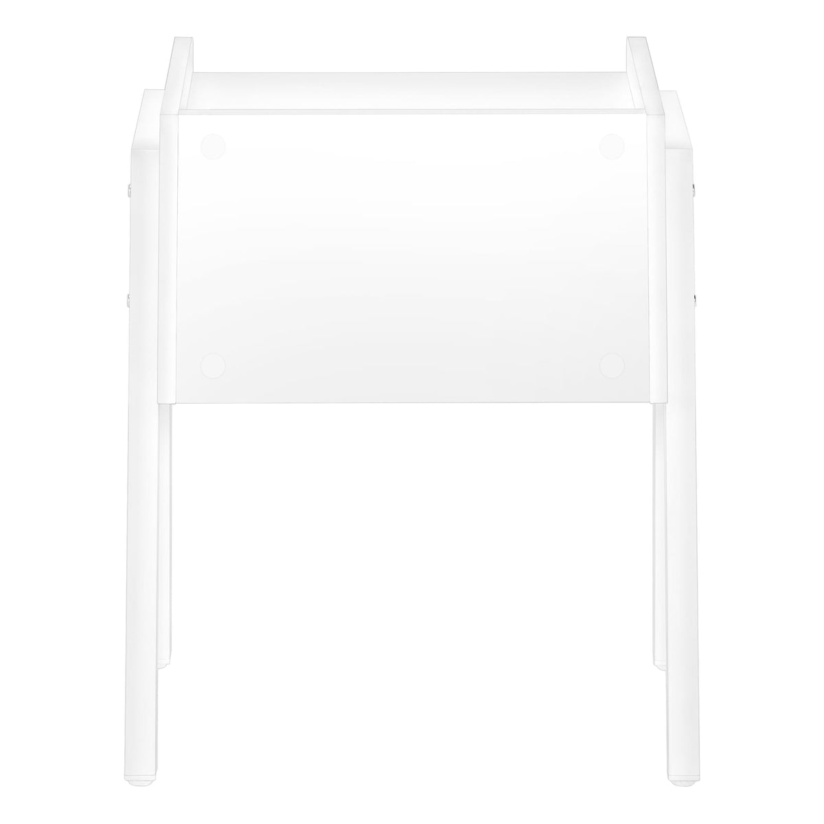 2-Tier Accent Table - White Metal, Storage for Living Room