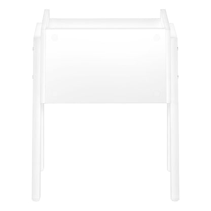 2-Tier Accent Table - White Metal, Storage for Living Room