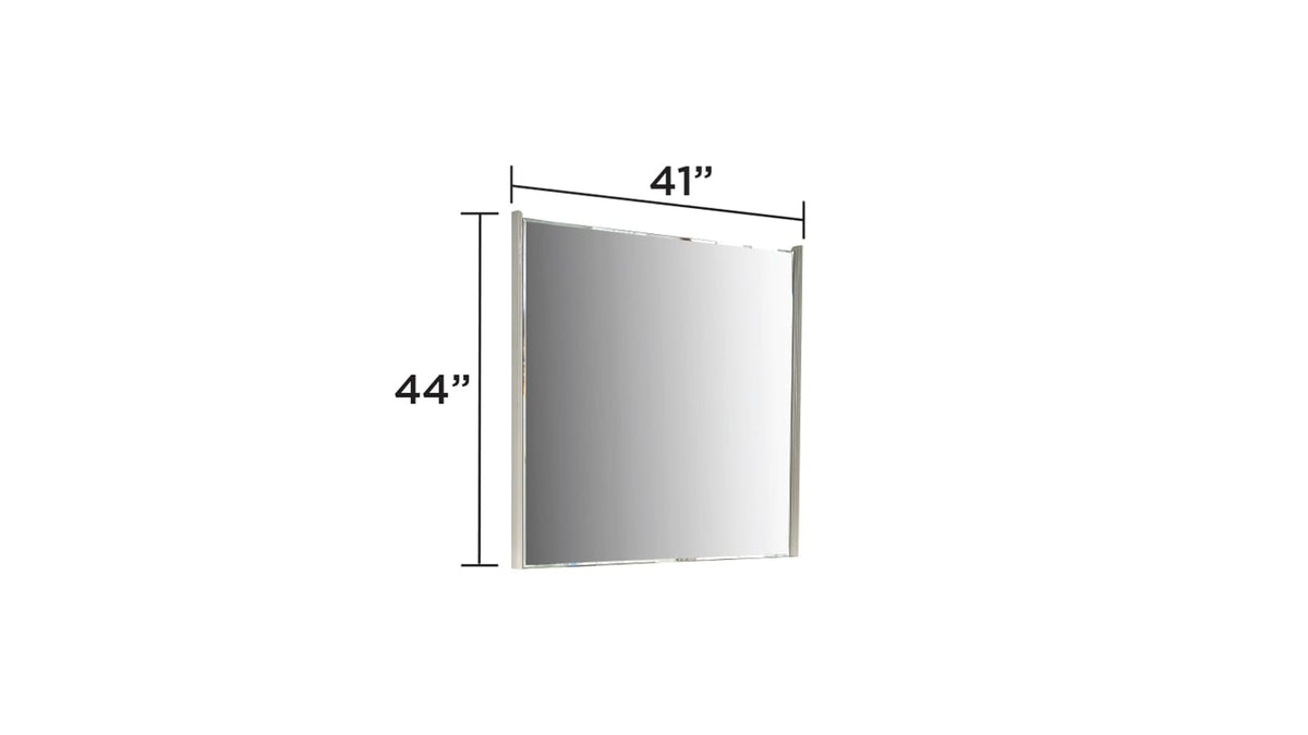 Omari Modern Beige Wood Mirror - 31" x 41.33"