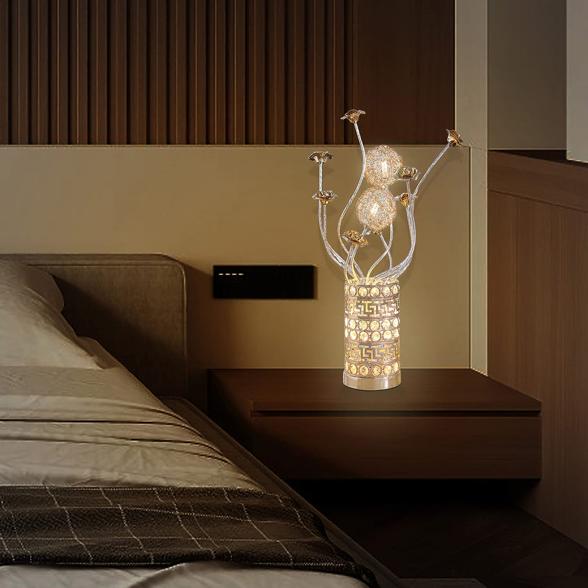 Aluminum Rose Table Lamp - Multicolor Copper/Silver Finish
