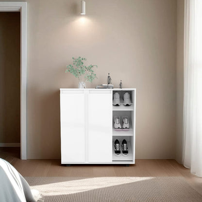 Dover Shoe Rack, White - Living Room Storage Cabinet