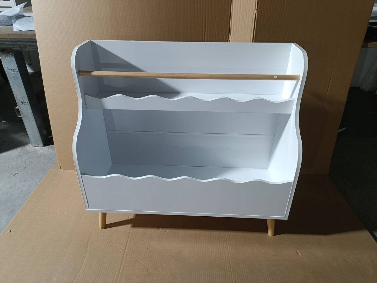 Small White Kids Bookshelf - MDF Storage Unit