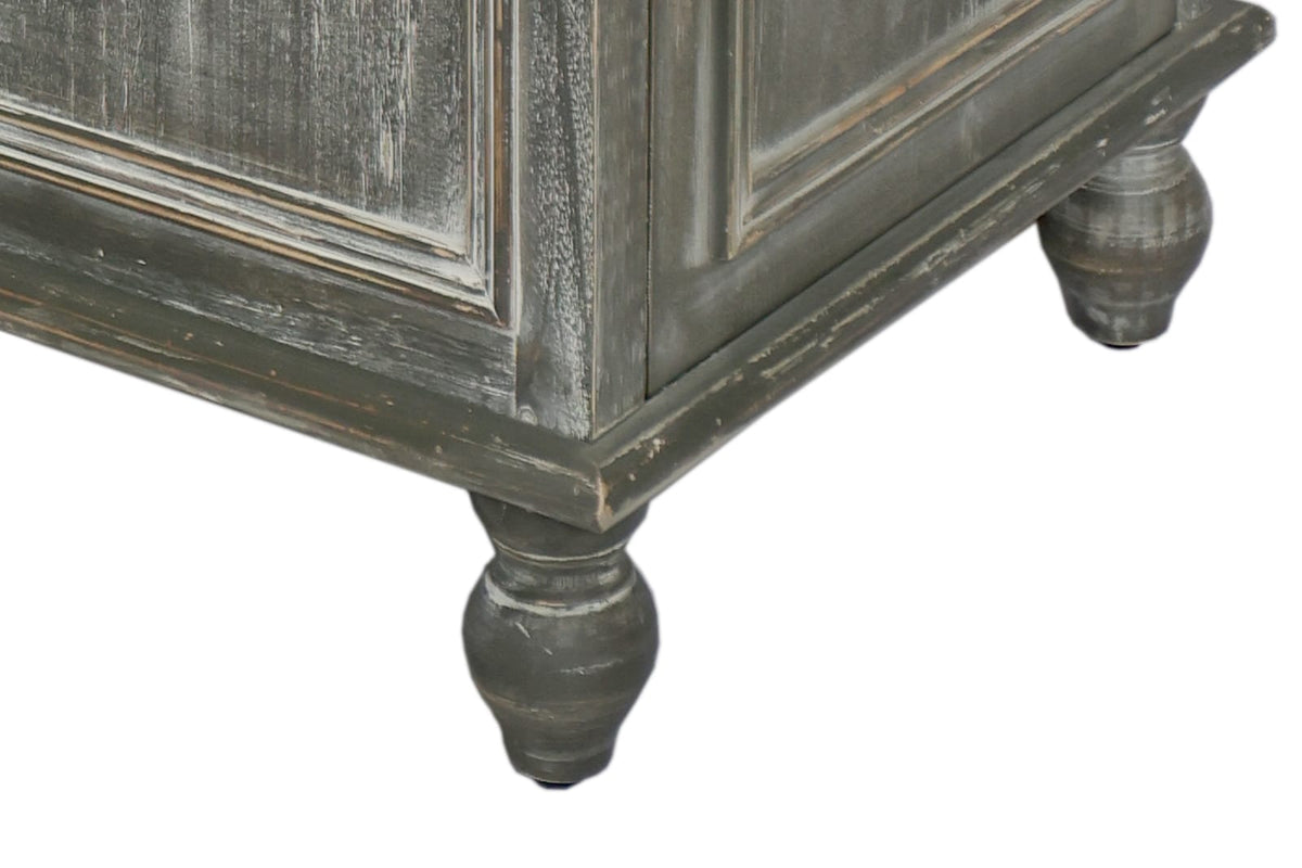 Living Room Black & Gray Farmhouse Accent Chest Tall Narrow Storage Cabinet for