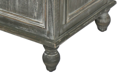 Living Room Black & Gray Farmhouse Accent Chest Tall Narrow Storage Cabinet for