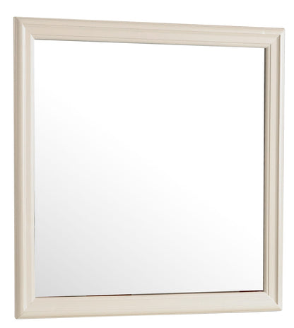 Beige Wood Vanity Mirror 38" x 38" for Bathrooms