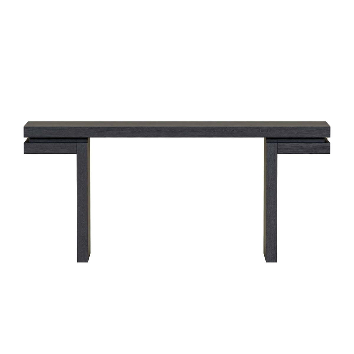 66" Extra Wide Real Wood Veneered Console Table - Black Sofa Table