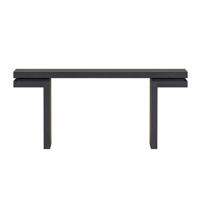 66" Extra Wide Real Wood Veneered Console Table - Black Sofa Table