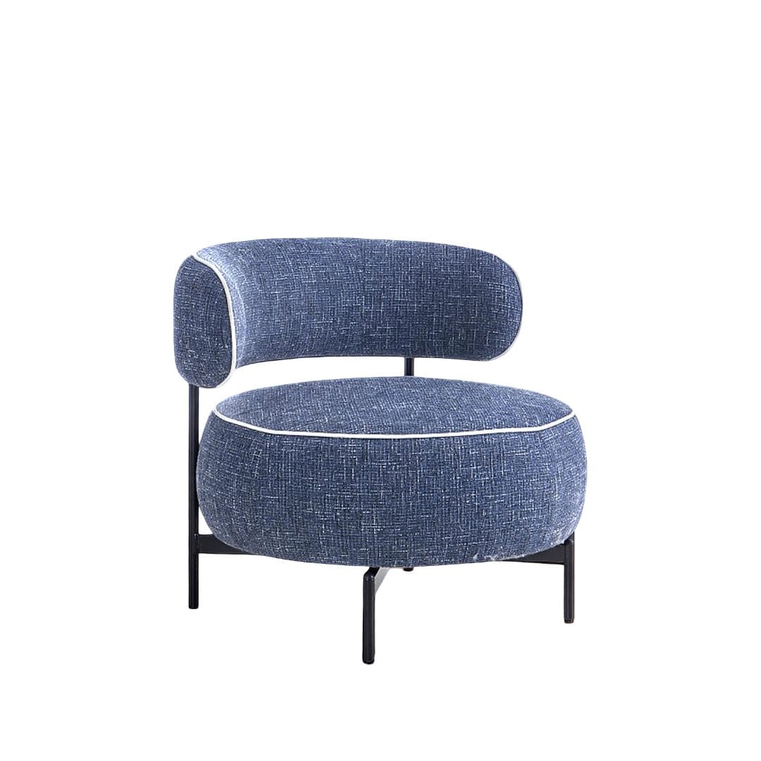 Contemporary Dark Blue Swivel Chair Metal Legs - Comfort & Style