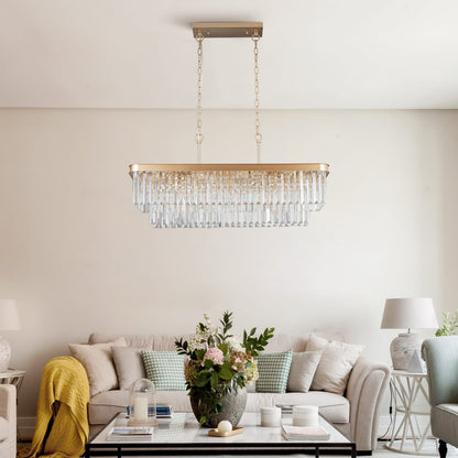 Gold Iron Crystal Chandelier - Living Room Lighting