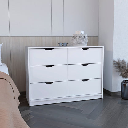 30" White Dresser with Four Drawers & Cabinets