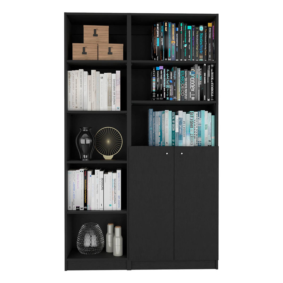 Wenge 2-Piece Bookcase Set - Living Room Storage