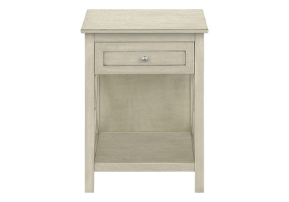 2 Tier Accent Table - White MDF Storage Drawer