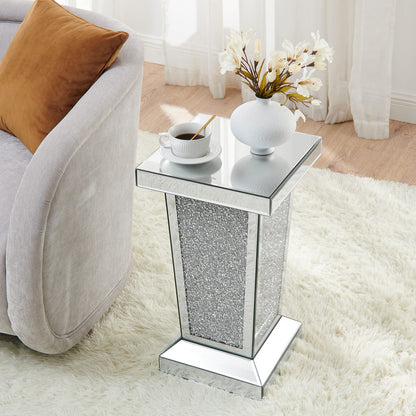 Silver Mirrored End Table - Elegant Accent Table