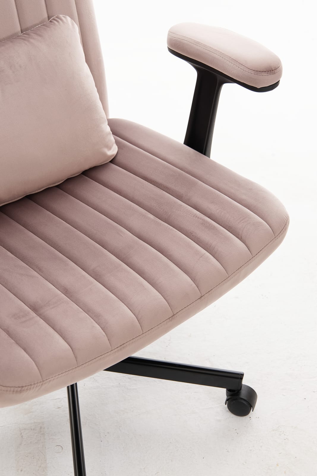 Pink Velvet Criss Cross Office Chair with Wheels for Home Office Comfort