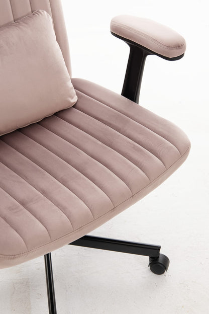 Pink Velvet Criss Cross Office Chair with Wheels for Home Office Comfort