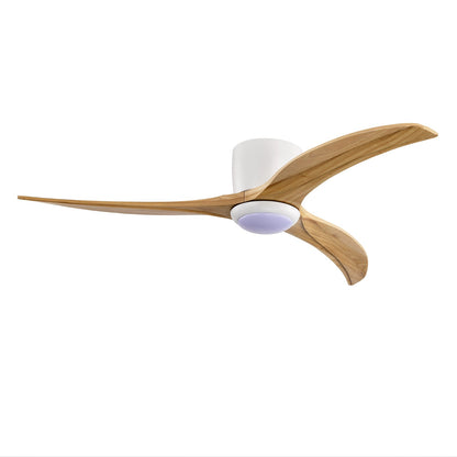 52" Solid Wood Blades Ceiling Fan With Light - Remote Control, Noise-Free