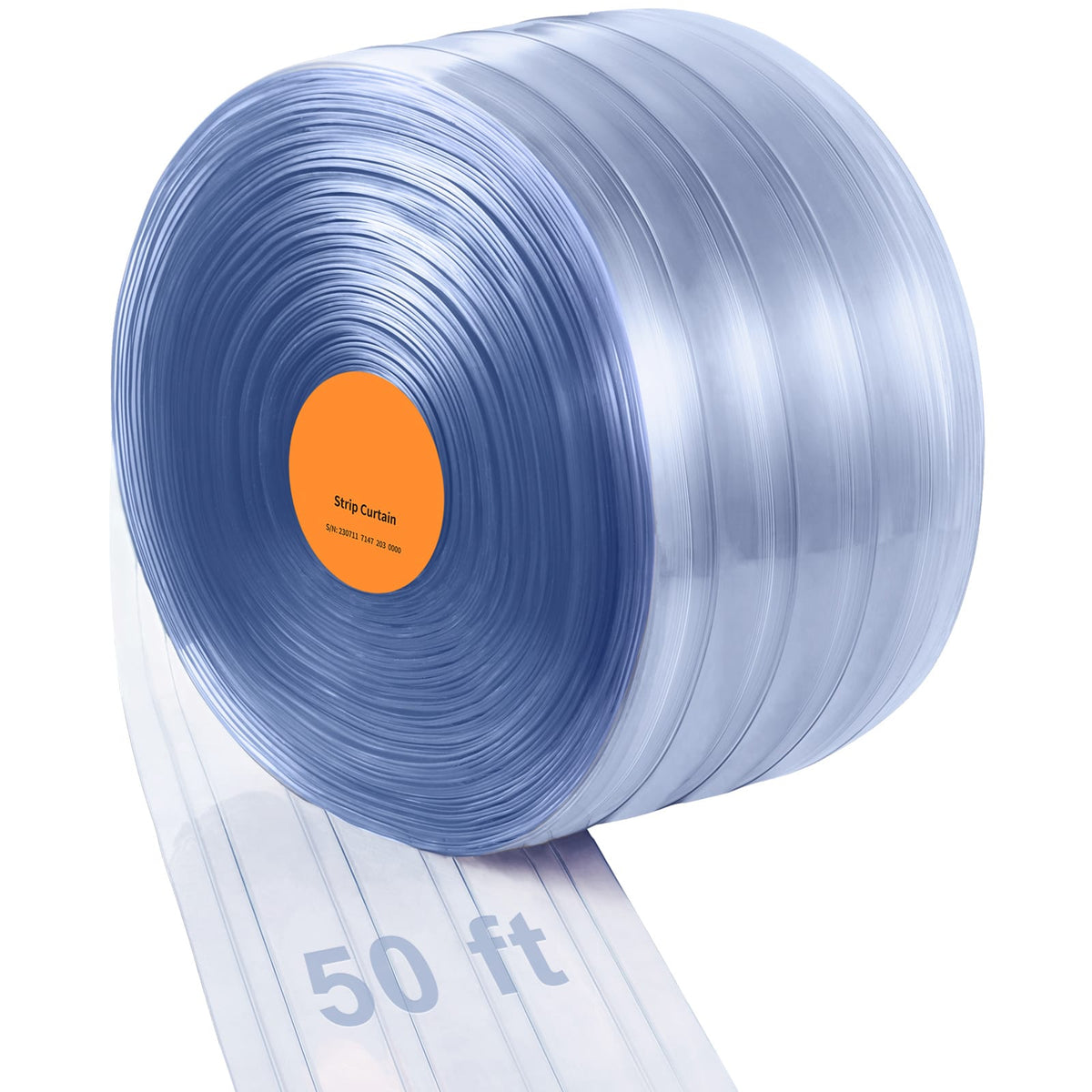 50ft Light Blue PVC Strip Curtain - Walk-in Freezer Door Protection