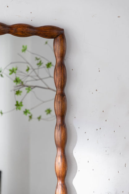 36" Walnut Swirl Wood Frame Mirror - Full Length Wall Mirror