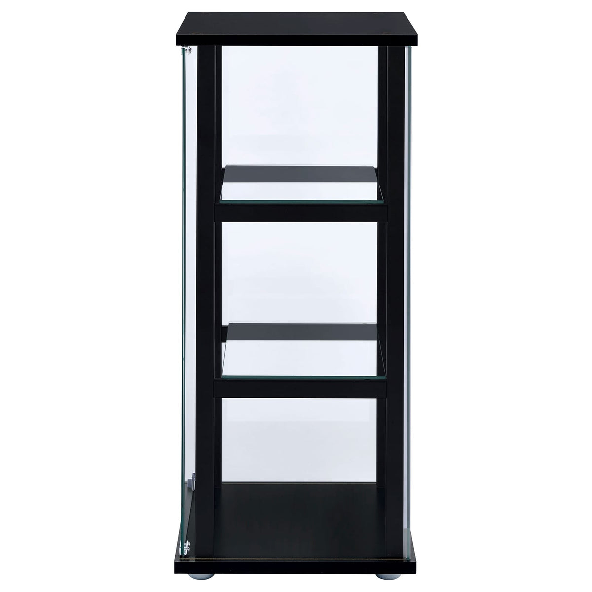 Black 3-Shelf Solid Wood Curio Cabinet - Primary Living Space
