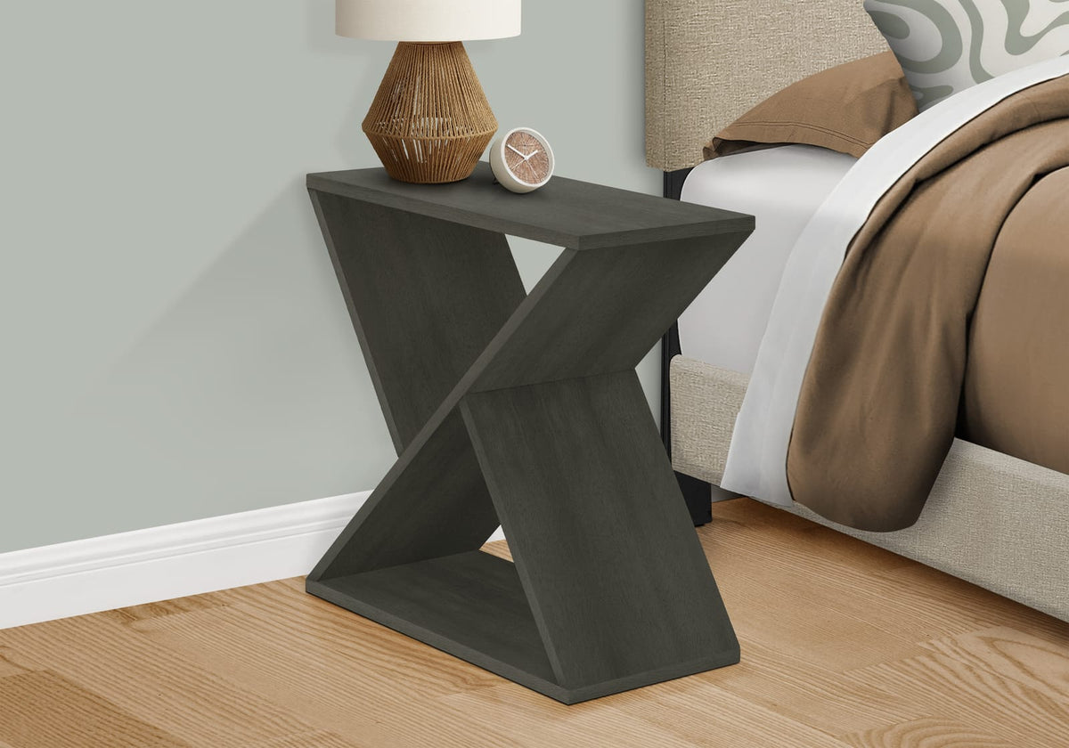 Accent Table - Dark Green MDF Side Table, Narrow Storage for Living Room