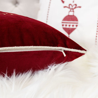 Red Velvet Christmas Pillow 20x20 with Insert