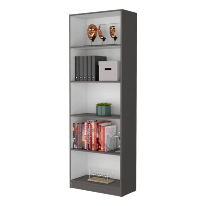 Multicolor 4-Shelf Bookcase - Pine Engineered Wood for Living Room