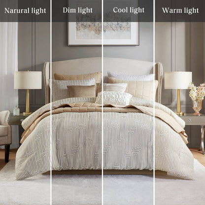 Cal King Comforter Set Ivory - 10 Piece Bedding
