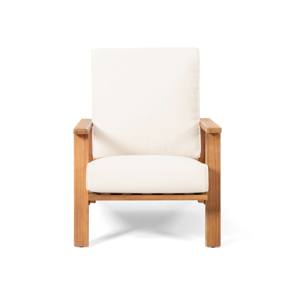 Paloma Club Chair - Beige Acacia Wood Patio Seating