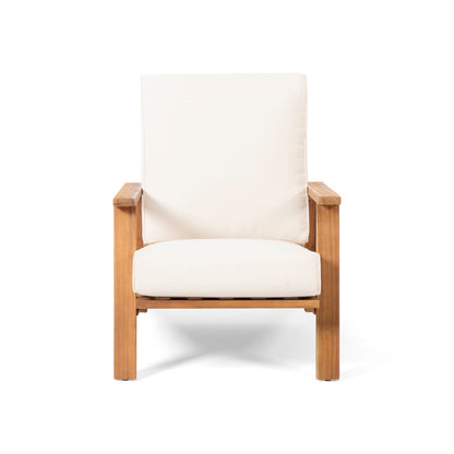 Paloma Club Chair - Beige Acacia Wood Patio Seating