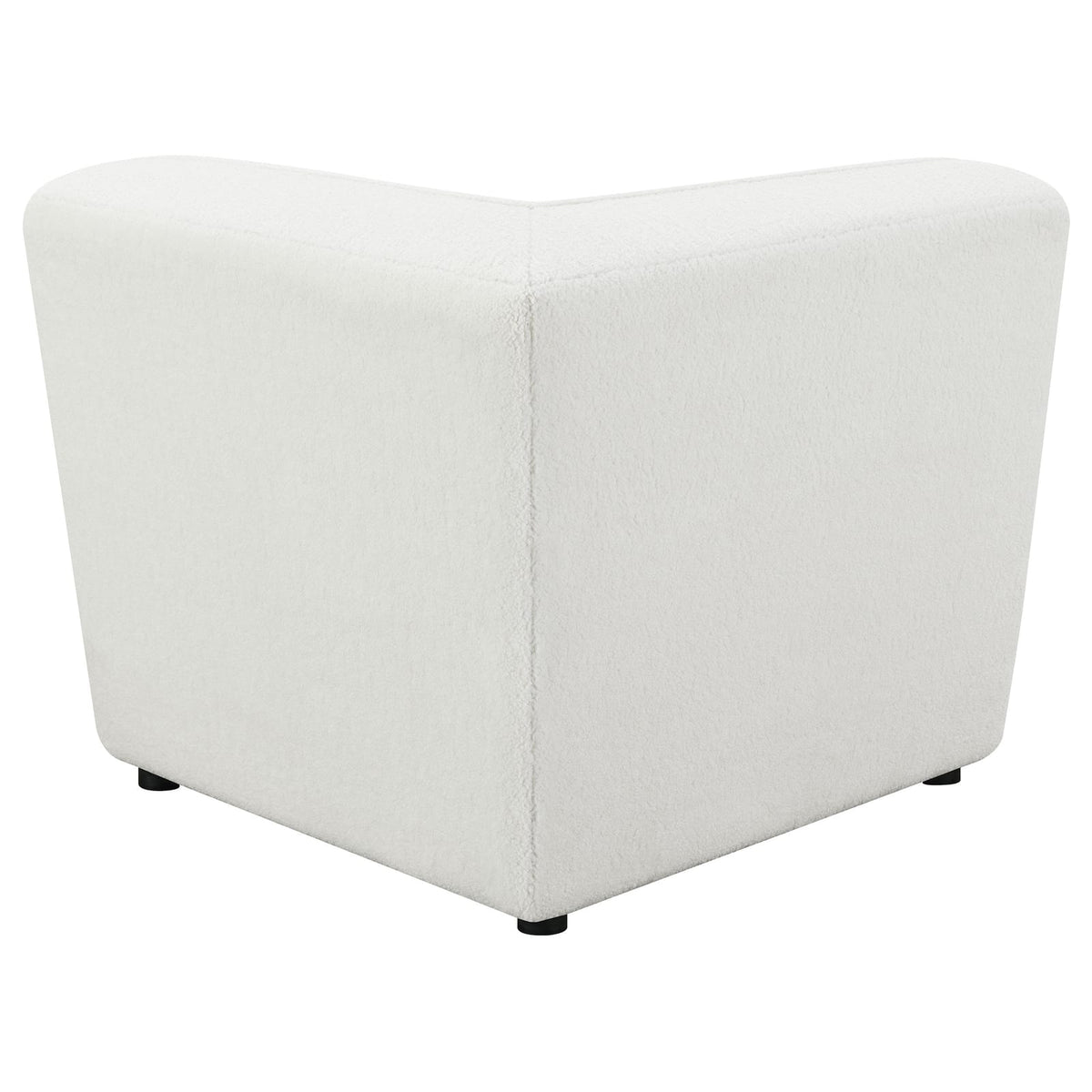 Ivory Upholstered Corner Chair - Modular Accent Seat for Living Room