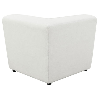 Ivory Upholstered Corner Chair - Modular Accent Seat for Living Room