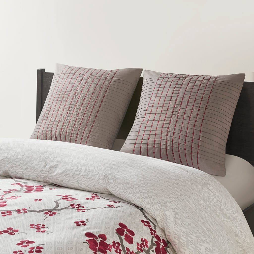 Grey Cotton Euro Sham - 26 Inch for Home Spaces
