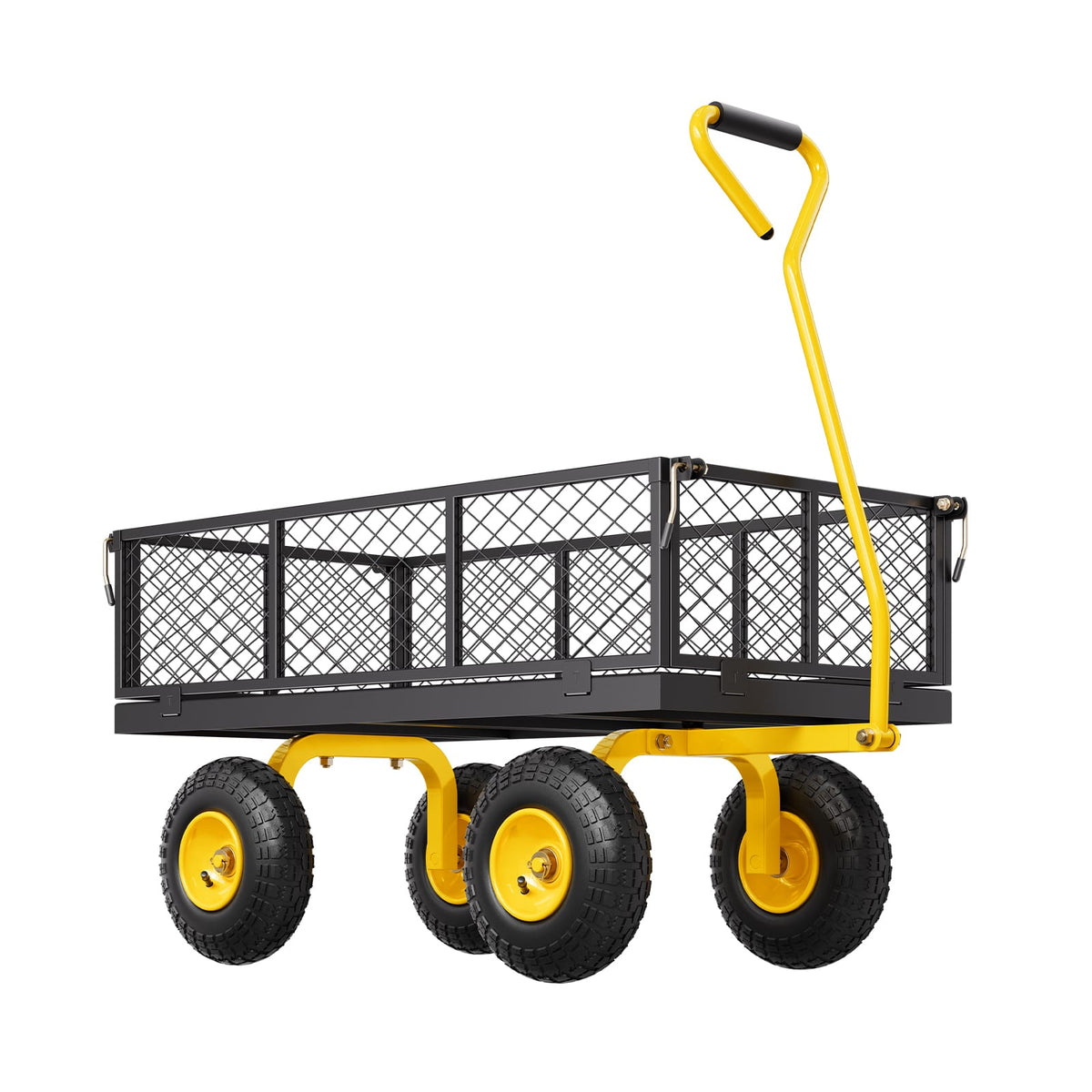 Yellow Black Metal Garden Cart - 900lb Capacity