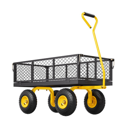 Yellow Black Metal Garden Cart - 900lb Capacity