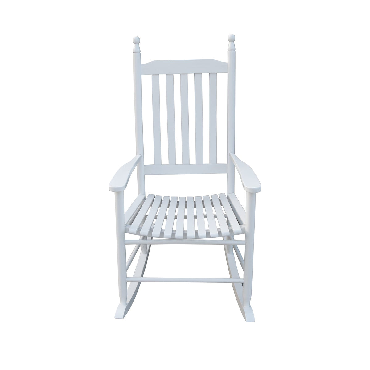 Wooden Porch Rocker Chair - White Solid Wood