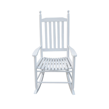 Wooden Porch Rocker Chair - White Solid Wood