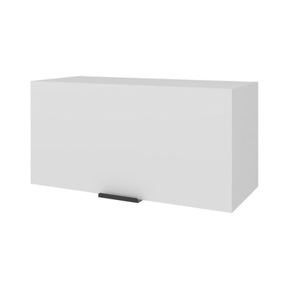 85" White Particle Board Wall Cabinet - Storage Solution for Living Room