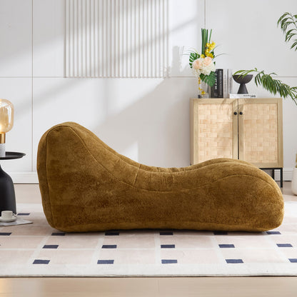 Brown Polyester Bean Bag Sofa for Relaxing Bedroom Media